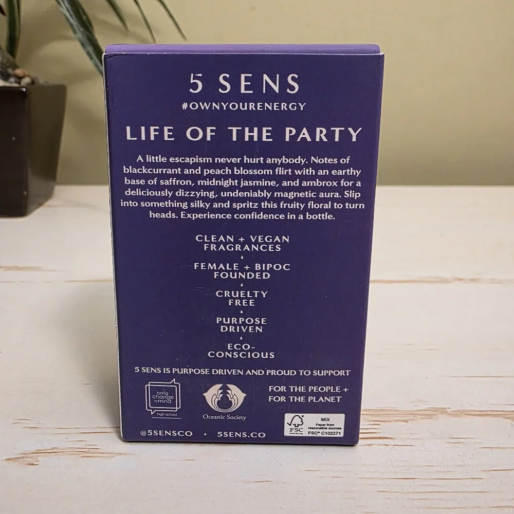 5 SENS | Life Of The Party Black Currant Midnight Jasmine 1 Fl Oz/30 mL